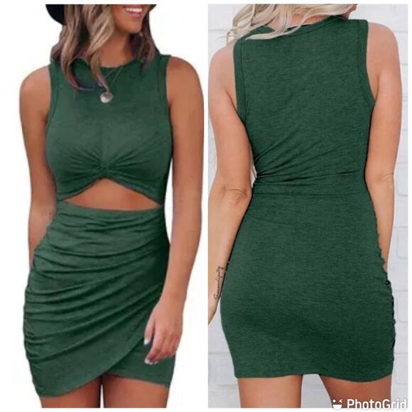 New Cut Out Bodycon Stretch Mini Dress - Picture 1 of 11